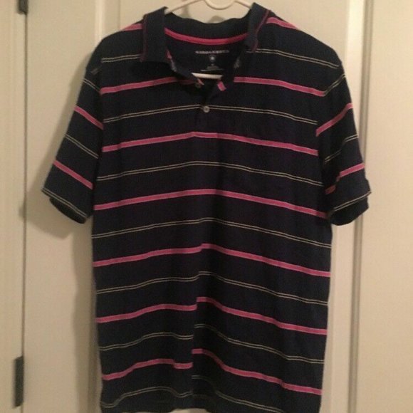 Saddlebred Men's Casual Short Sleeve Polo Shirt Sz M Top MultiColor - Picture 1 of 5